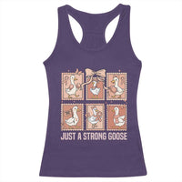 Funny Endometrial Cancer Warrior Goose Racerback Tank Top Just A Strong Goose