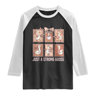 Funny Endometrial Cancer Warrior Goose Raglan Shirt Just A Strong Goose
