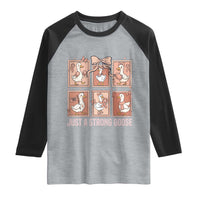 Funny Endometrial Cancer Warrior Goose Raglan Shirt Just A Strong Goose