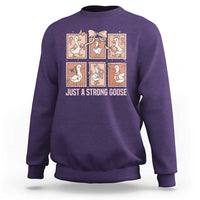 Funny Endometrial Cancer Warrior Goose Sweatshirt Just A Strong Goose