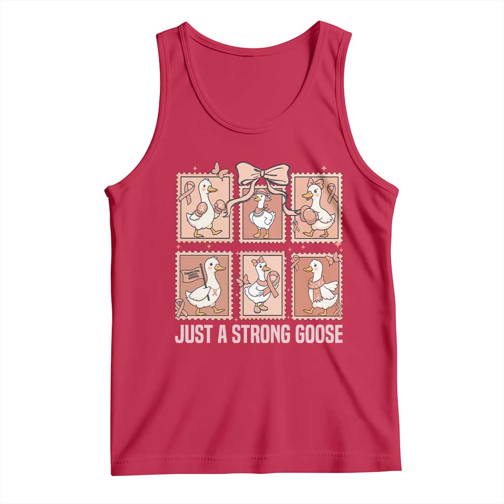 Funny Endometrial Cancer Warrior Goose Tank Top Just A Strong Goose