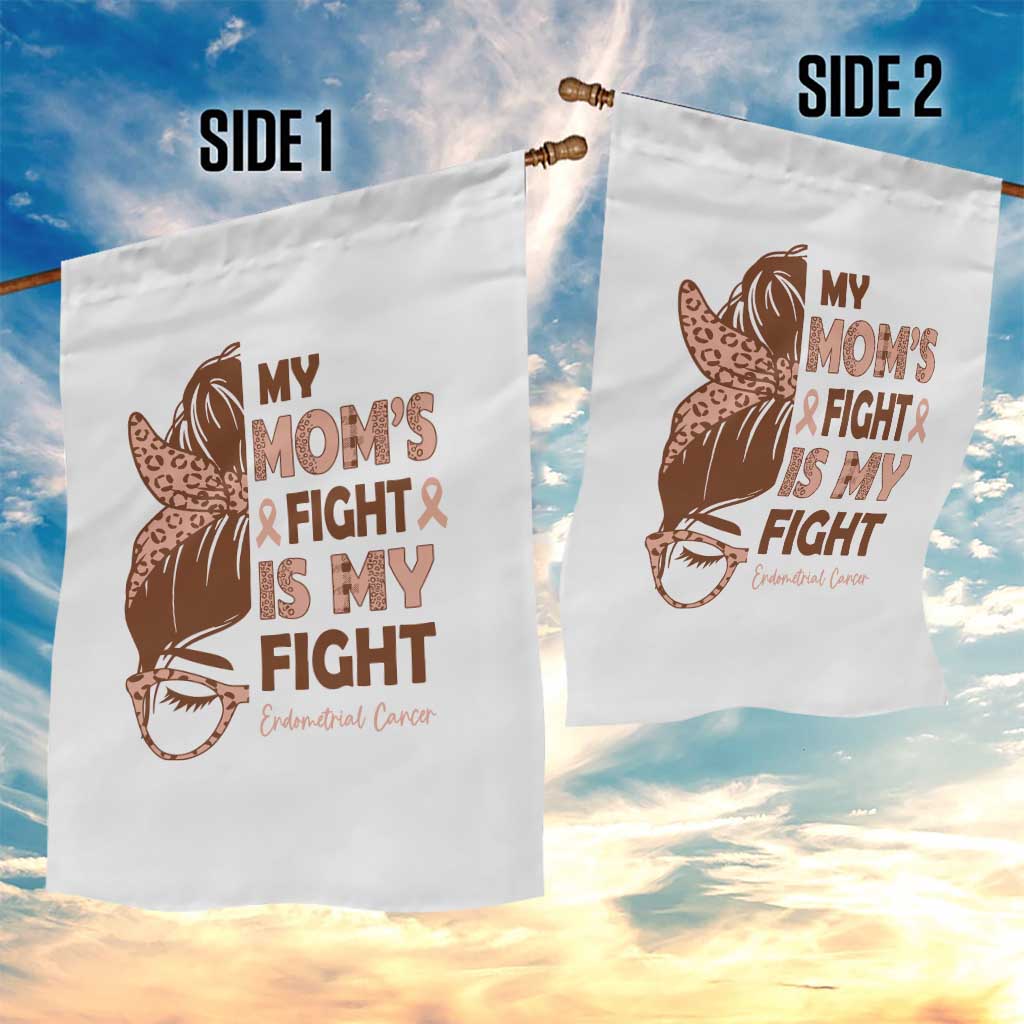 Endometrial Cancer Support Garden Flag My Moms Fight My Fight
