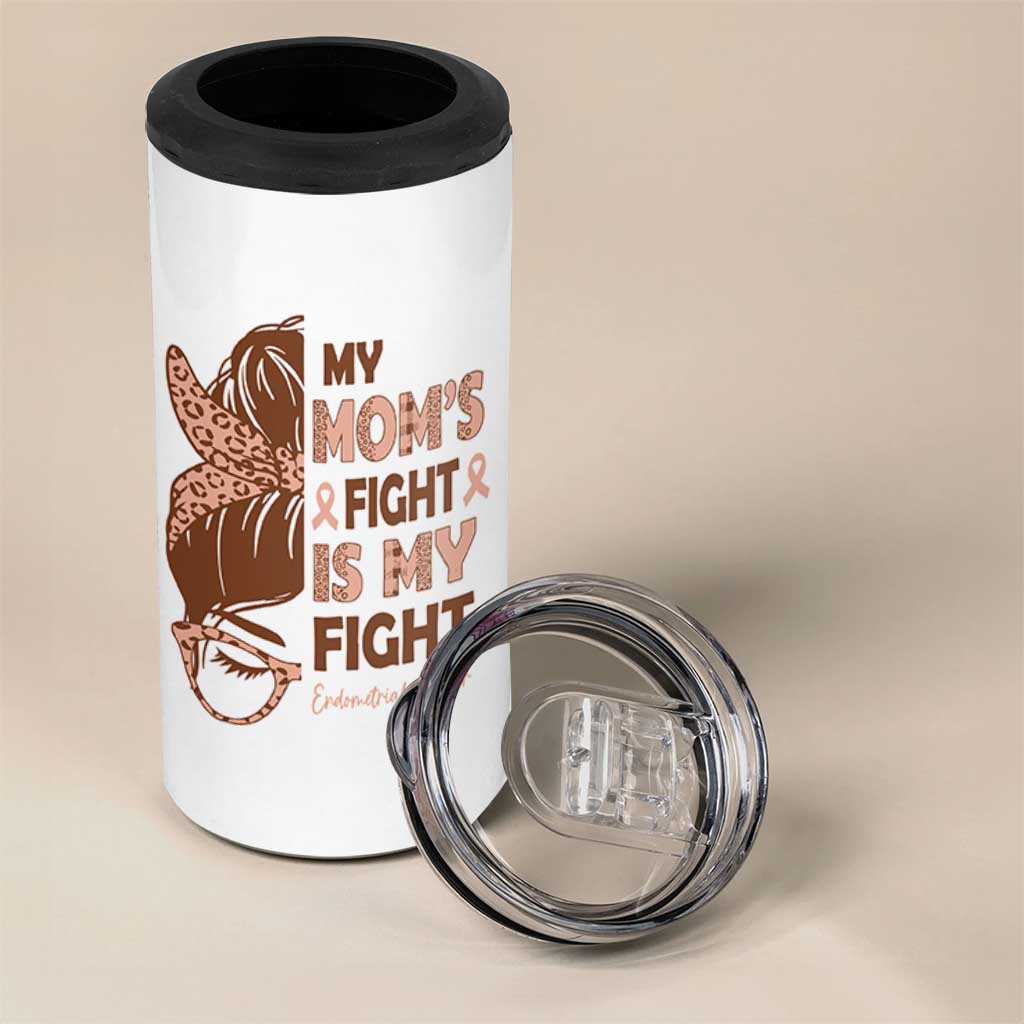 Endometrial Cancer Support 4 in 1 Can Cooler Tumbler My Moms Fight My Fight