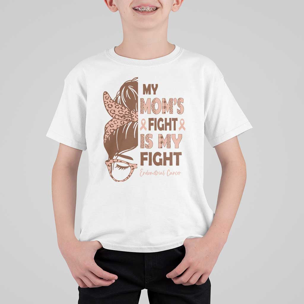 Endometrial Cancer Support T Shirt For Kid My Moms Fight My Fight