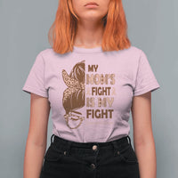 Endometrial Cancer Support T Shirt For Women My Moms Fight My Fight
