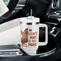 Endometrial Cancer Support Tumbler With Handle My Moms Fight My Fight