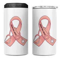 Endometrial Cancer Healthcare Warrior 4 in 1 Can Cooler Tumbler Peach Stethoscope Nurse