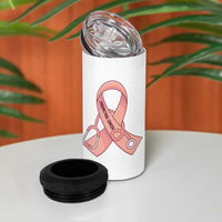 Endometrial Cancer Healthcare Warrior 4 in 1 Can Cooler Tumbler Peach Stethoscope Nurse