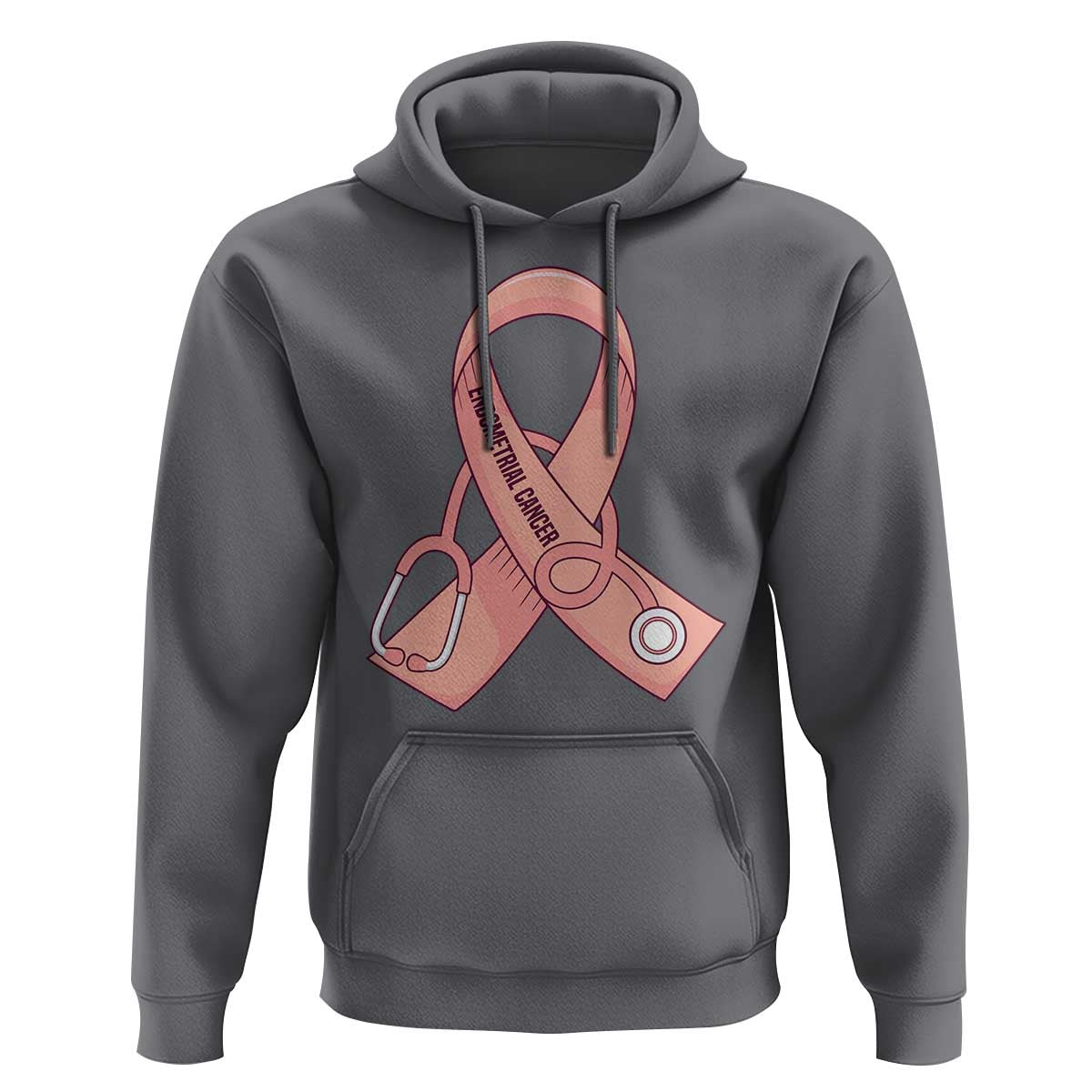 Endometrial Cancer Healthcare Warrior Hoodie Peach Stethoscope Nurse