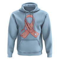 Endometrial Cancer Healthcare Warrior Hoodie Peach Stethoscope Nurse