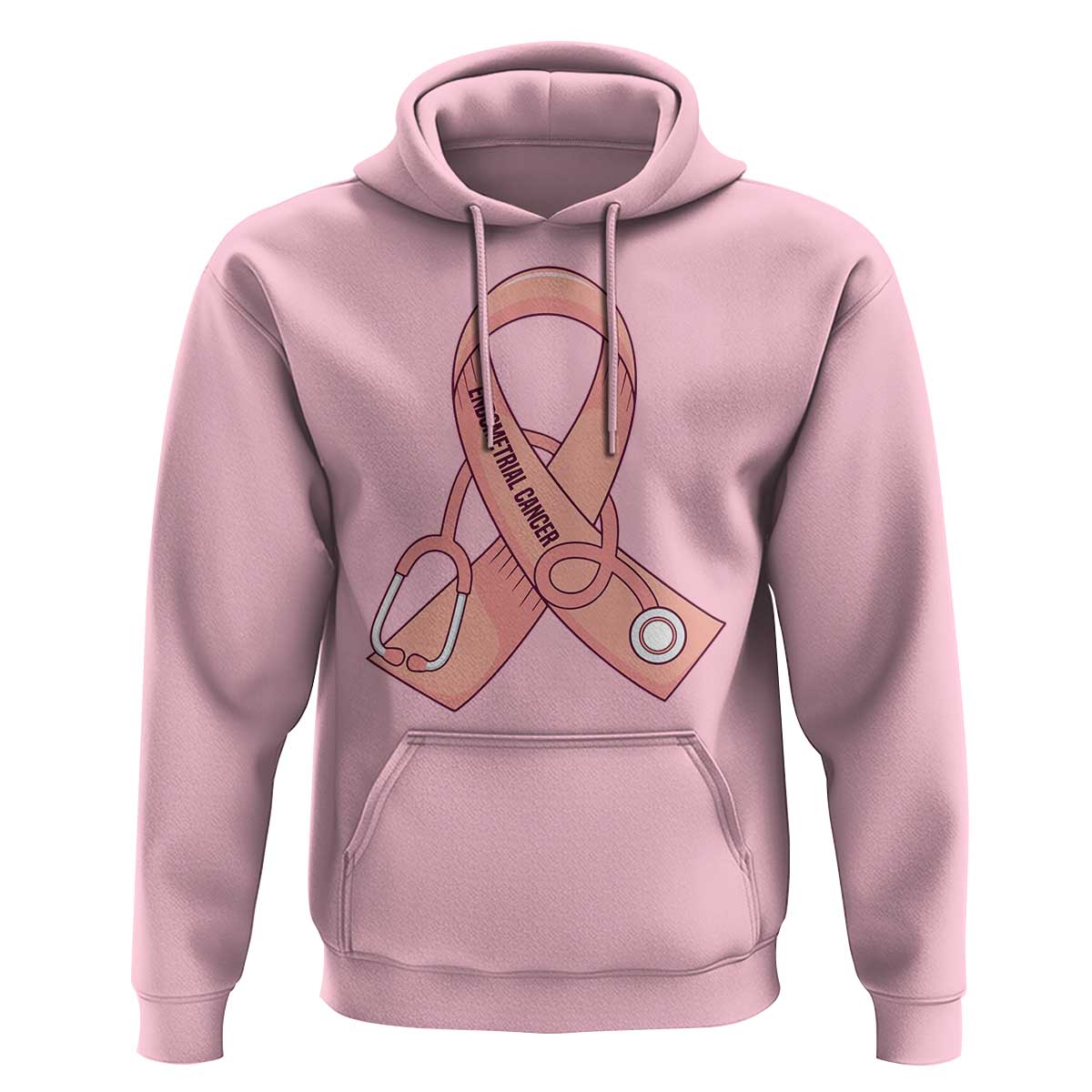 Endometrial Cancer Healthcare Warrior Hoodie Peach Stethoscope Nurse