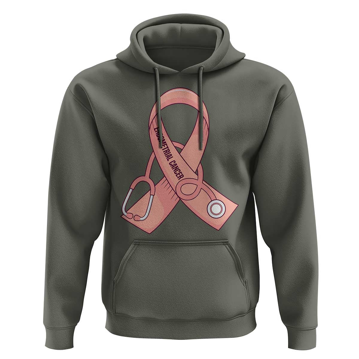 Endometrial Cancer Healthcare Warrior Hoodie Peach Stethoscope Nurse