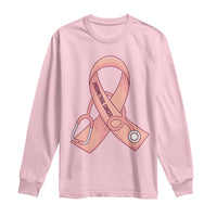 Endometrial Cancer Healthcare Warrior Long Sleeve Shirt Peach Stethoscope Nurse