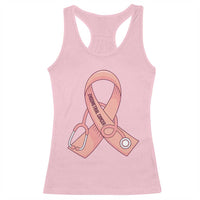 Endometrial Cancer Healthcare Warrior Racerback Tank Top Peach Stethoscope Nurse