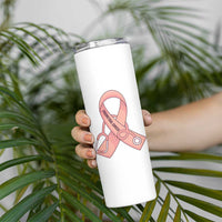 Endometrial Cancer Healthcare Warrior Skinny Tumbler Peach Stethoscope Nurse