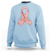 Endometrial Cancer Healthcare Warrior Sweatshirt Peach Stethoscope Nurse