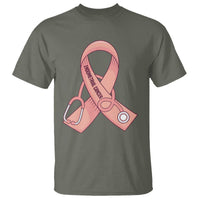 Endometrial Cancer Healthcare Warrior T Shirt Peach Stethoscope Nurse