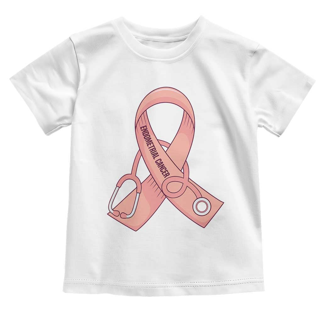 Endometrial Cancer Healthcare Warrior Toddler T Shirt Peach Stethoscope Nurse