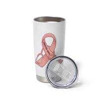Endometrial Cancer Healthcare Warrior Tumbler Cup Peach Stethoscope Nurse