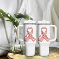 Endometrial Cancer Healthcare Warrior Tumbler With Handle Peach Stethoscope Nurse