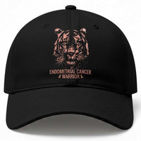 Endometrial Cancer Warrior Tiger Baseball Cap Strength Courage Hope