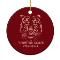 Endometrial Cancer Warrior Tiger Ceramic Ornament Strength Courage Hope
