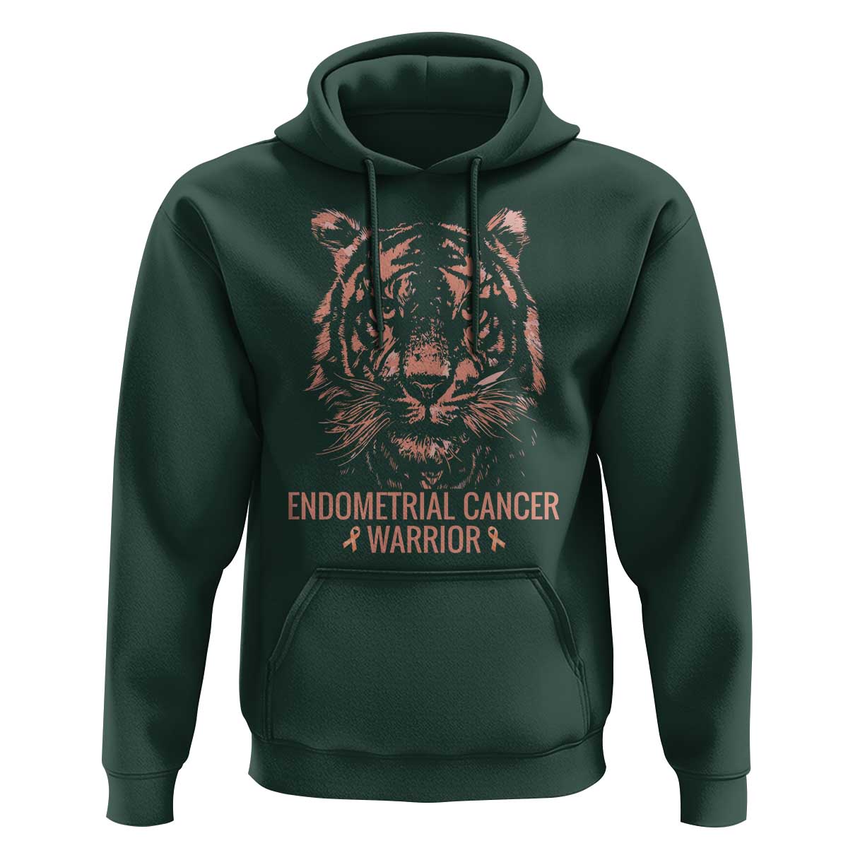 Endometrial Cancer Warrior Tiger Hoodie Strength Courage Hope
