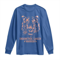 Endometrial Cancer Warrior Tiger Long Sleeve Shirt Strength Courage Hope