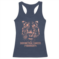 Endometrial Cancer Warrior Tiger Racerback Tank Top Strength Courage Hope