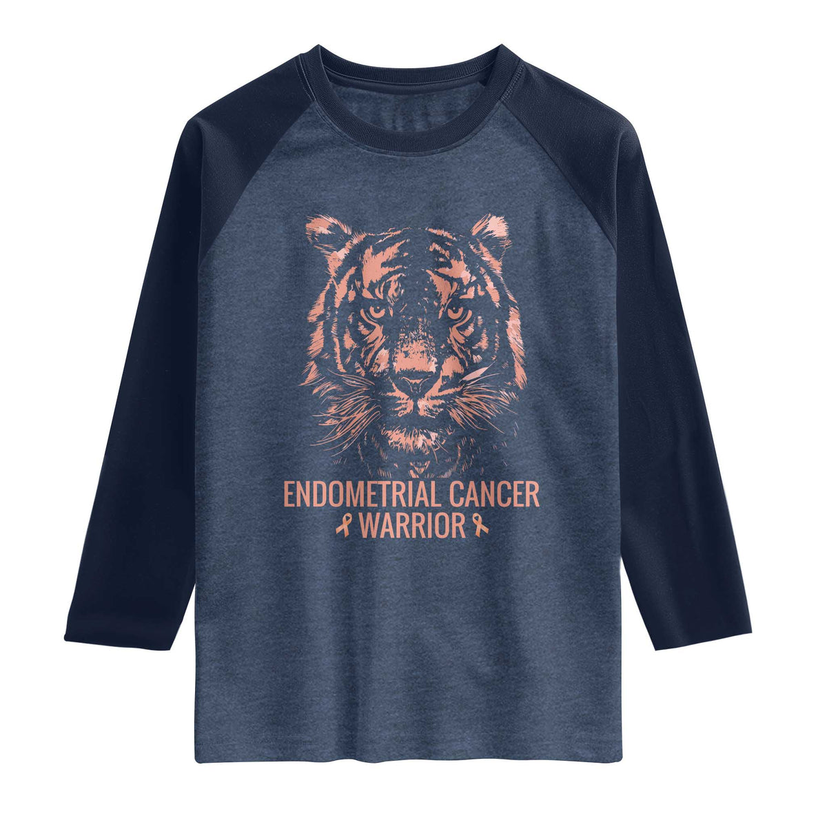 Endometrial Cancer Warrior Tiger Raglan Shirt Strength Courage Hope