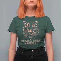Endometrial Cancer Warrior Tiger T Shirt For Women Strength Courage Hope