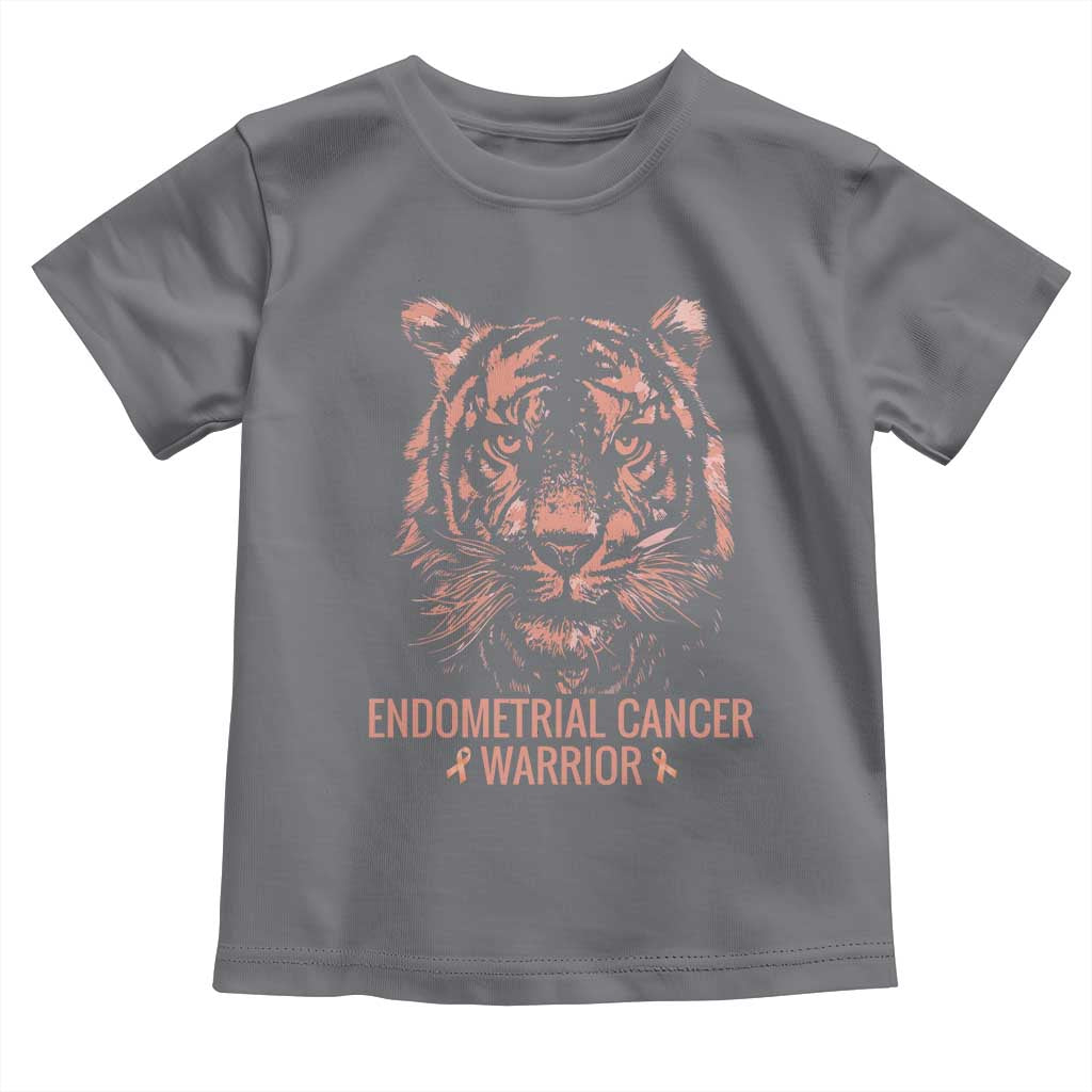 Endometrial Cancer Warrior Tiger Toddler T Shirt Strength Courage Hope