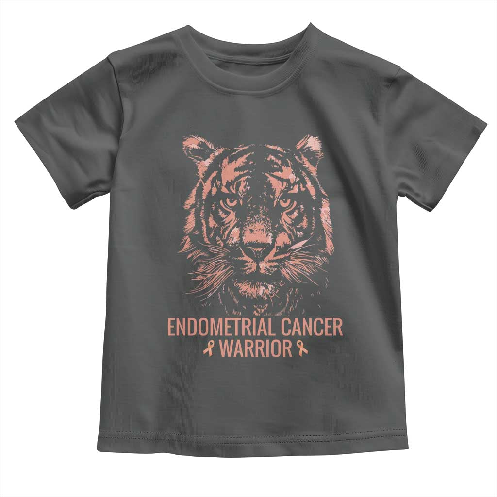 Endometrial Cancer Warrior Tiger Toddler T Shirt Strength Courage Hope