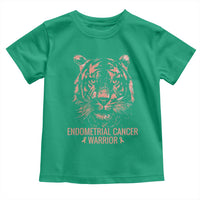Endometrial Cancer Warrior Tiger Toddler T Shirt Strength Courage Hope