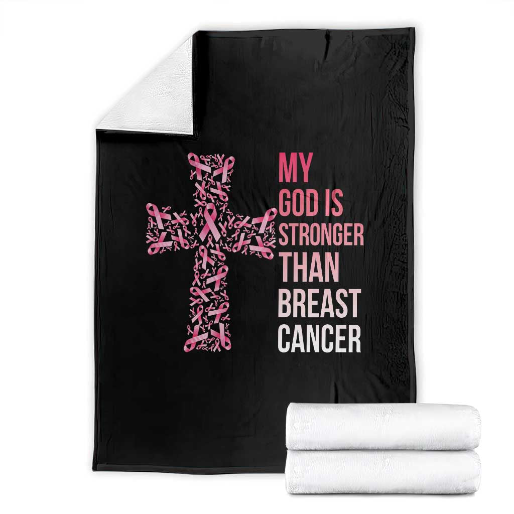 My God Is Stronger Than Breast Cancer Survivor Hope Gift Throw Blanket