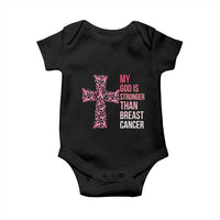 My God Is Stronger Than Breast Cancer Survivor Hope Gift Baby Onesie