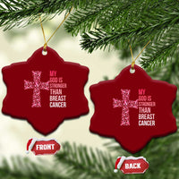 My God Is Stronger Than Breast Cancer Survivor Hope Gift Ceramic Ornament