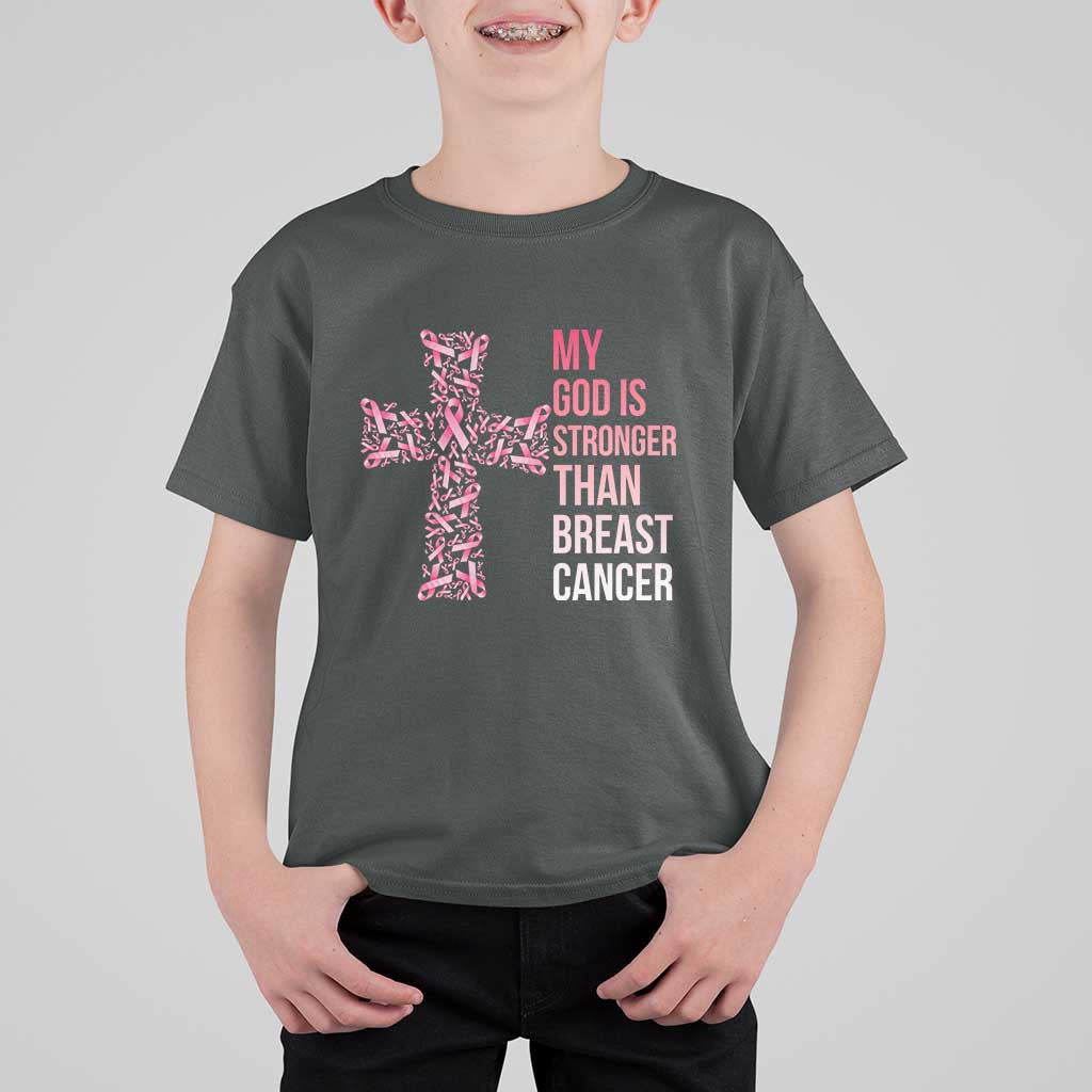My God Is Stronger Than Breast Cancer Survivor Hope Gift T Shirt For Kid