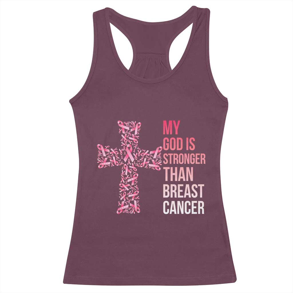 My God Is Stronger Than Breast Cancer Survivor Hope Gift Racerback Tank Top