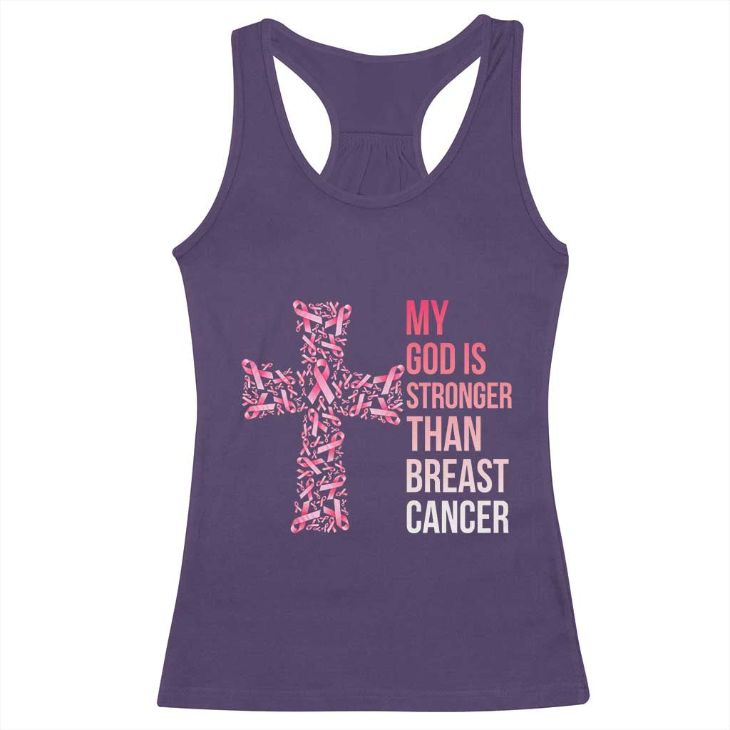 My God Is Stronger Than Breast Cancer Survivor Hope Gift Racerback Tank Top