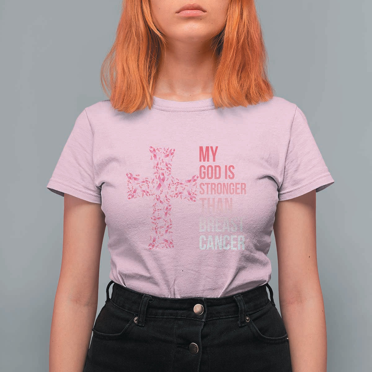 My God Is Stronger Than Breast Cancer Survivor Hope Gift T Shirt For Women