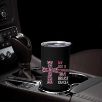 My God Is Stronger Than Breast Cancer Survivor Hope Gift Tumbler Cup