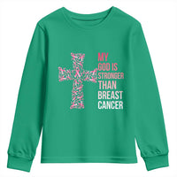 My God Is Stronger Than Breast Cancer Survivor Hope Gift Youth Sweatshirt