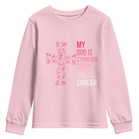 My God Is Stronger Than Breast Cancer Survivor Hope Gift Youth Sweatshirt