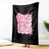 My God Is Stronger Than Breast Cancer Throw Blanket Christian Support Gift