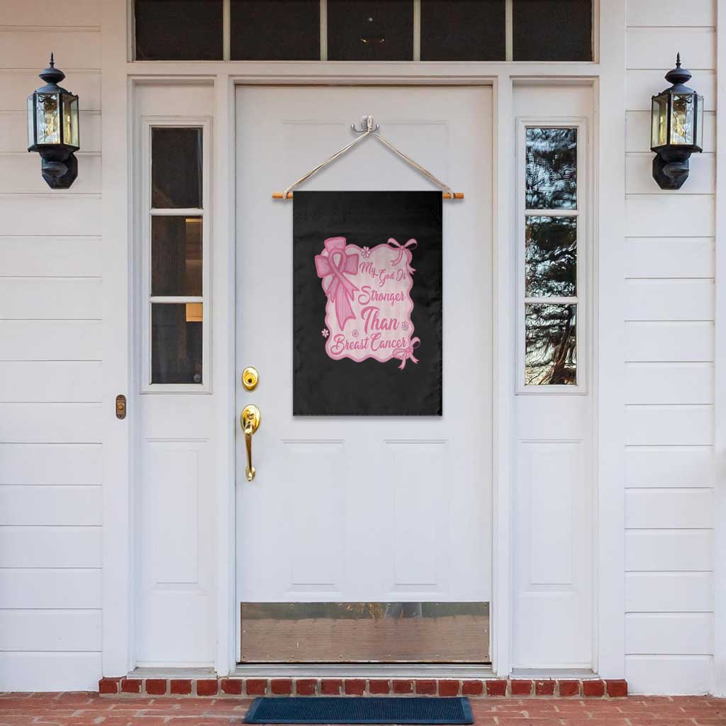 My God Is Stronger Than Breast Cancer Garden Flag Christian Support Gift