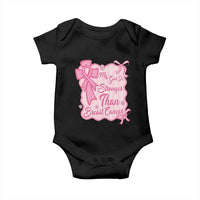 My God Is Stronger Than Breast Cancer Baby Onesie Christian Support Gift