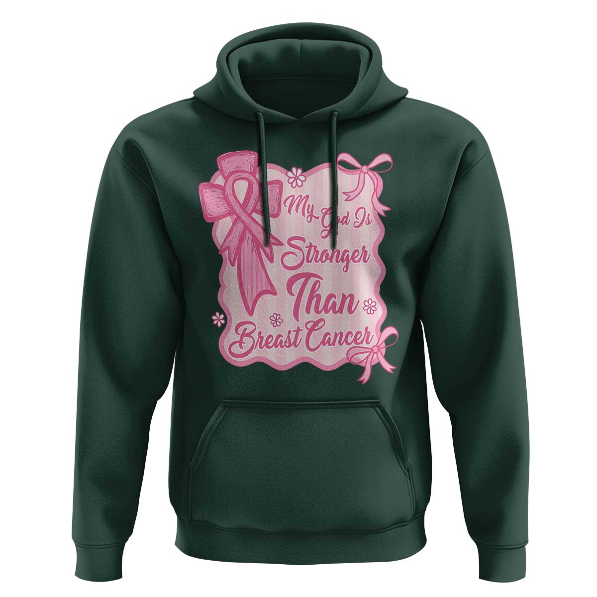 My God Is Stronger Than Breast Cancer Hoodie Christian Support Gift