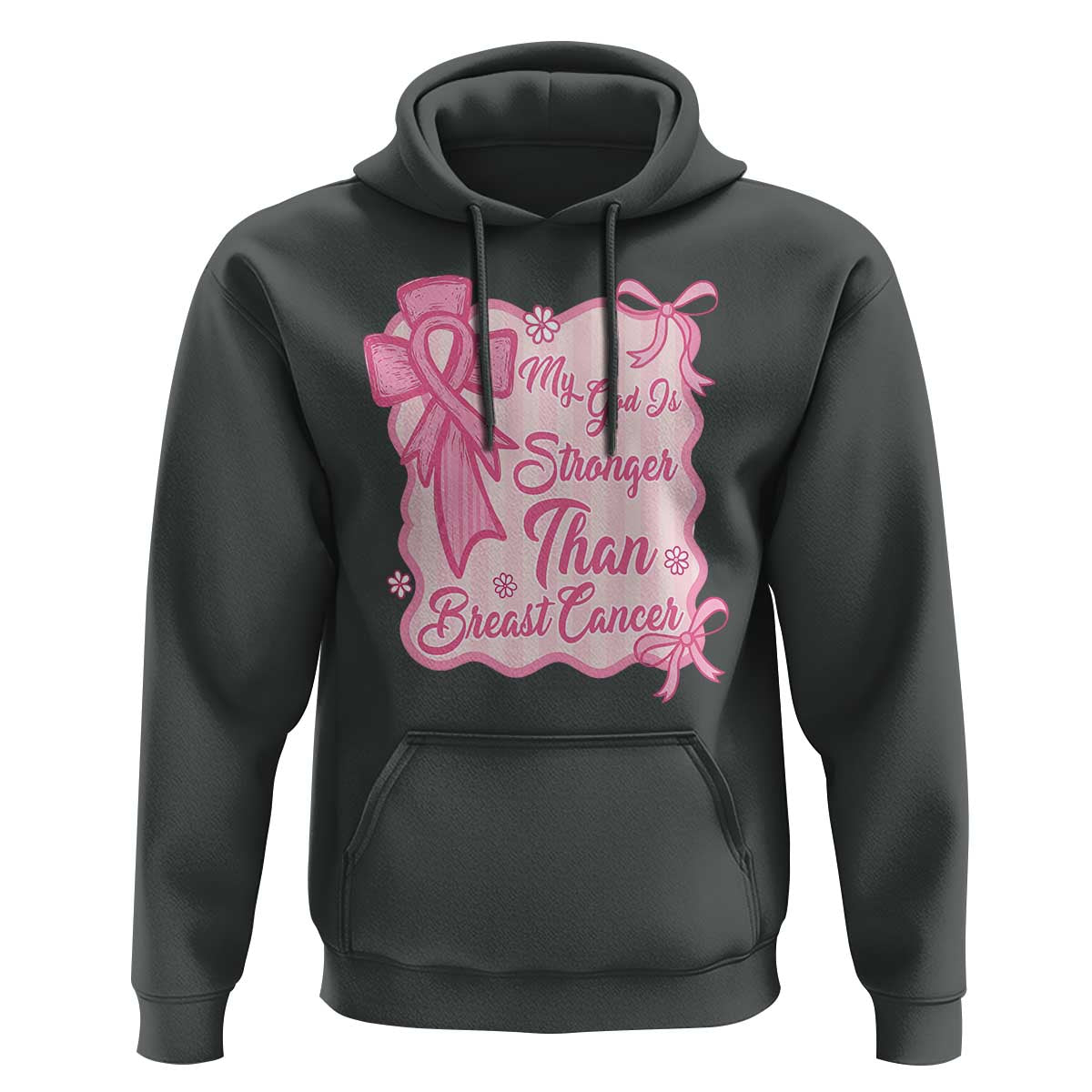 My God Is Stronger Than Breast Cancer Hoodie Christian Support Gift