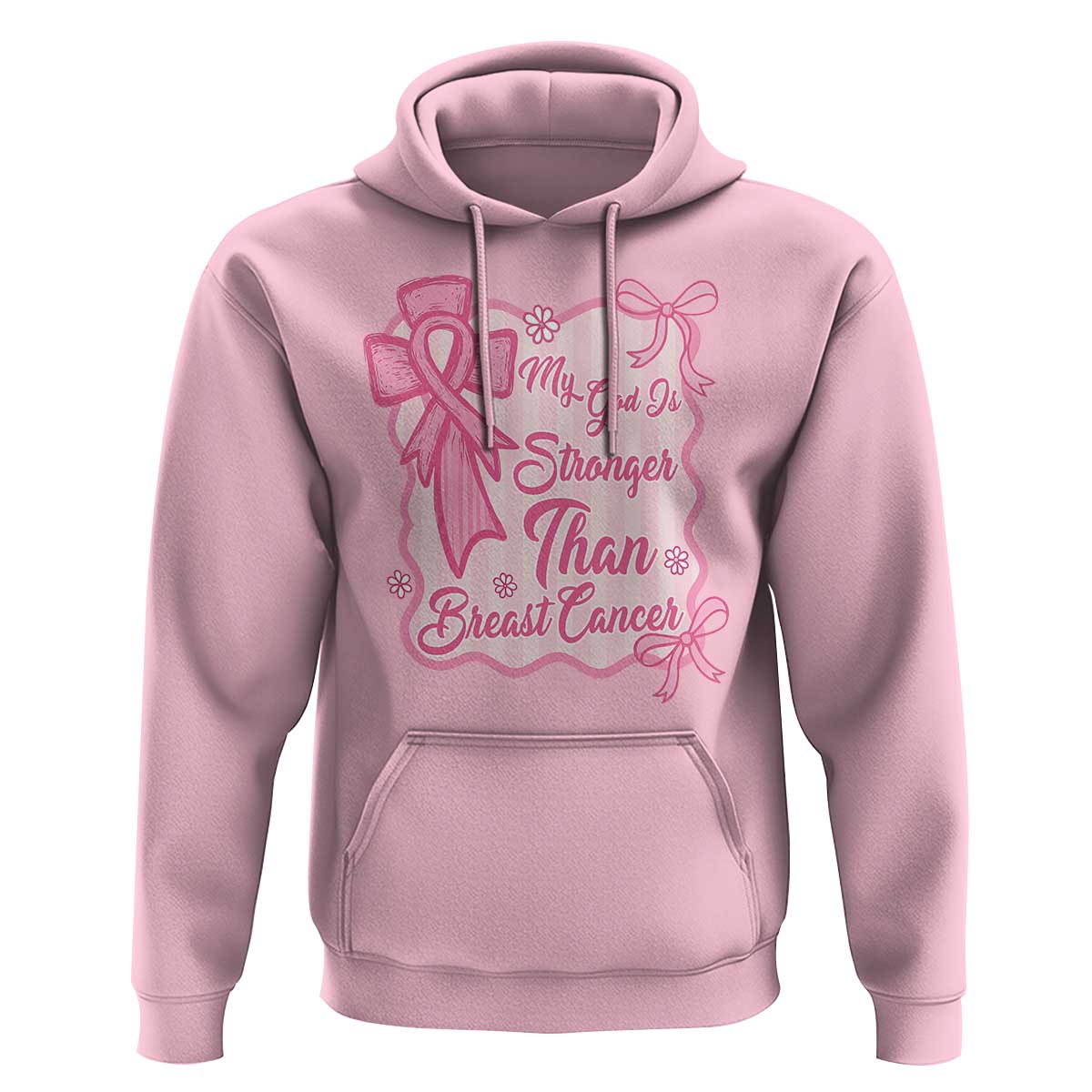 My God Is Stronger Than Breast Cancer Hoodie Christian Support Gift